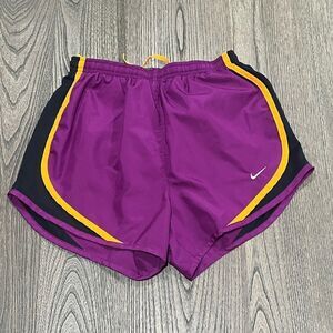 Nike Womens Plum Purple Orange Elastic Waist Dri-FIT Track Shorts Size XS